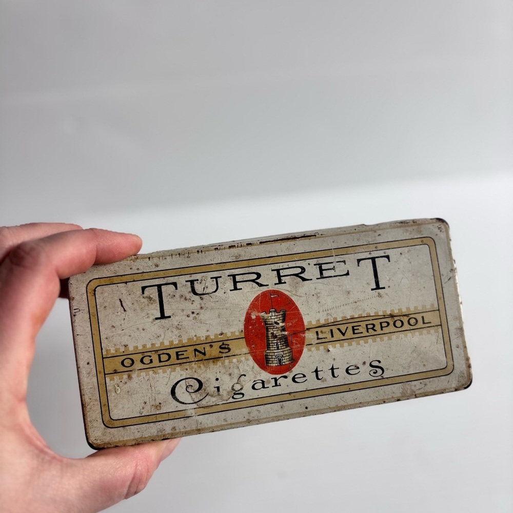 Ogden Turret Cigarette Tin Vintage Tobacco Storage Box